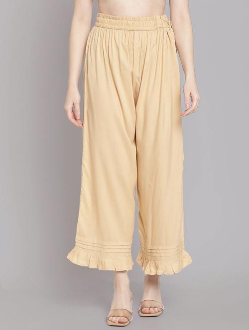 Women Solid High Rise Straight Palazzo - 21966990 - Very Small Image - 1