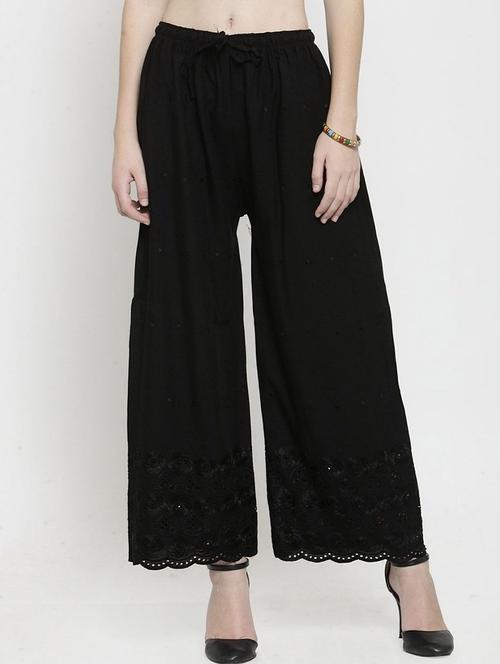 women embroidered high rise flared palazzo - 21967002 - Very Small Image - 1