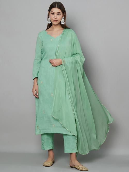 women embroidered long sleeve kurta pant with dupatta set - 21967097 - Very Small Image - 1