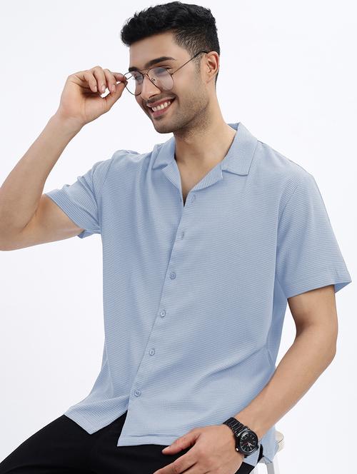 men solid short sleeve regular fit casual shirt - 21968080 - Very Small Image - 1