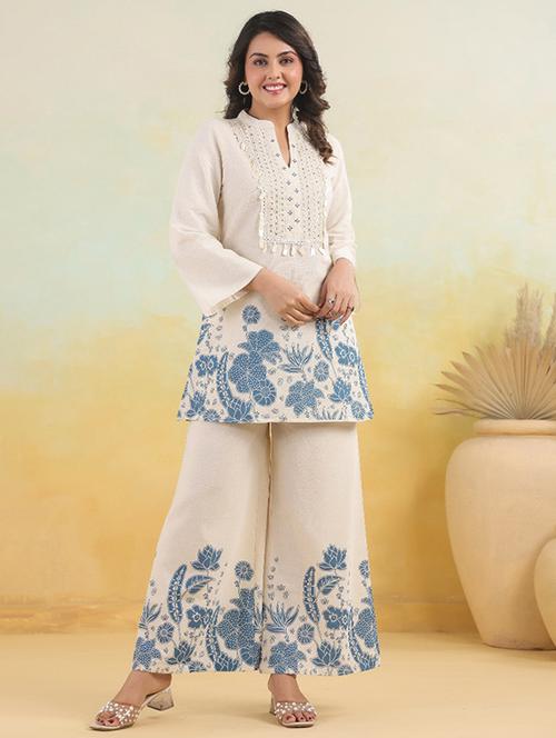 women floral long sleeve ethnic co-ord set - 21969784 - Very Small Image - 1