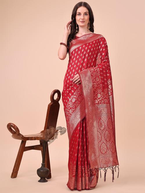 women self design banarasi saree with blouse - 21970135 - Very Small Image - 1