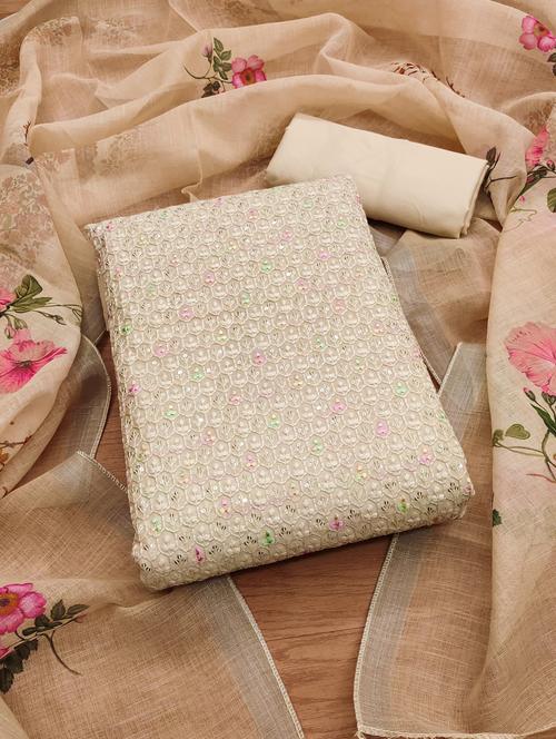 women embroidered unstitched suit set - 21971084 - Very Small Image - 1