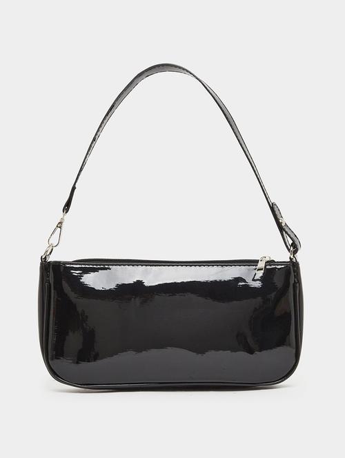 women black pu solid handbag - 21971427 - Very Small Image - 1