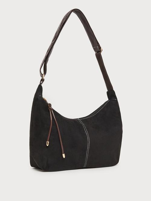 women black suede solid handbag - 21971430 - Very Small Image - 1