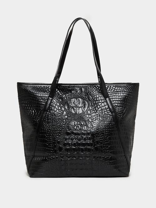 black animal textured pu shoulder bag - 21971440 - Very Small Image - 1