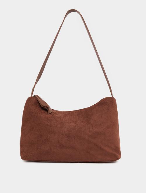 women brown solid hobo bag - 21971488 - Very Small Image - 1