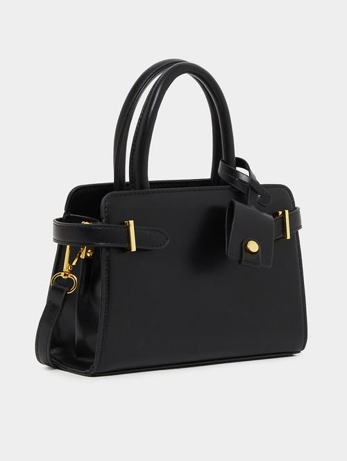 black pu leather belt detail handbag - 21971491 - Very Small Image - 1