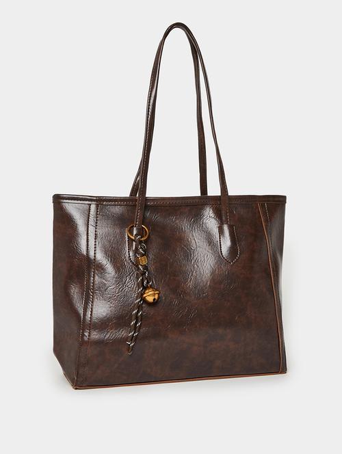 brown pu bell tassel detail handbag - 21971501 - Very Small Image - 1
