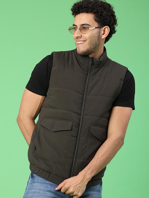 men solid sleeveless lightweight puffer jacket - 21974412 - Very Small Image - 1