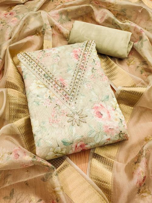 women floral embroidered unstitched suit set - 21975207 - Very Small Image - 1