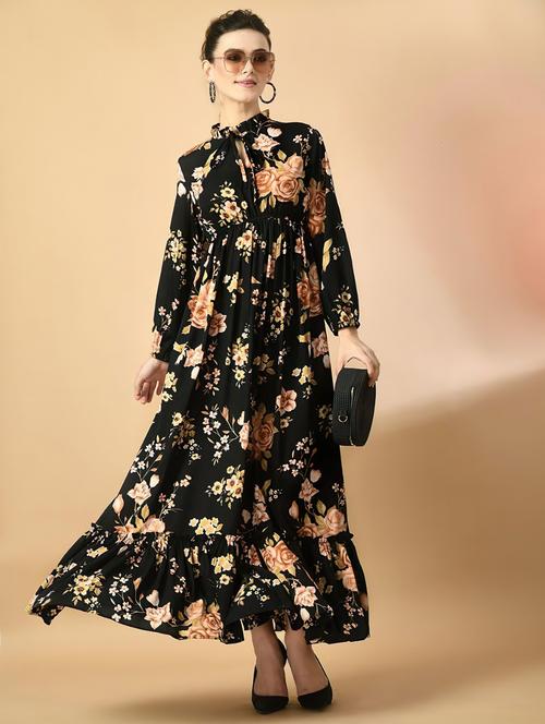women floral print puff sleeve tiererd maxi dress - 21976151 - Very Small Image - 1