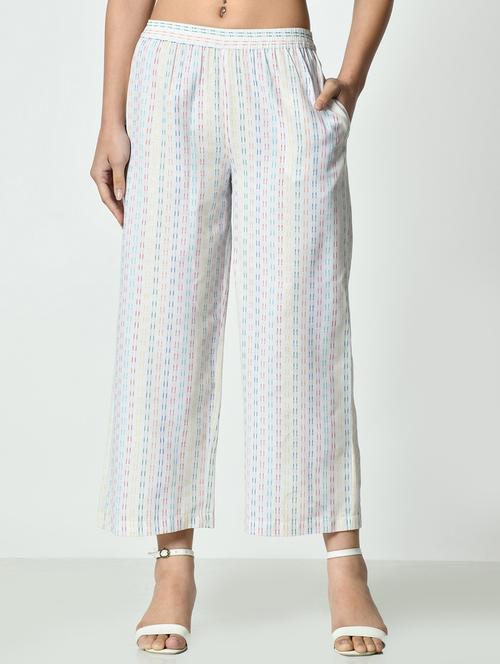 women self designed mid rise staright fit palazzo - 21976170 - Very Small Image - 1