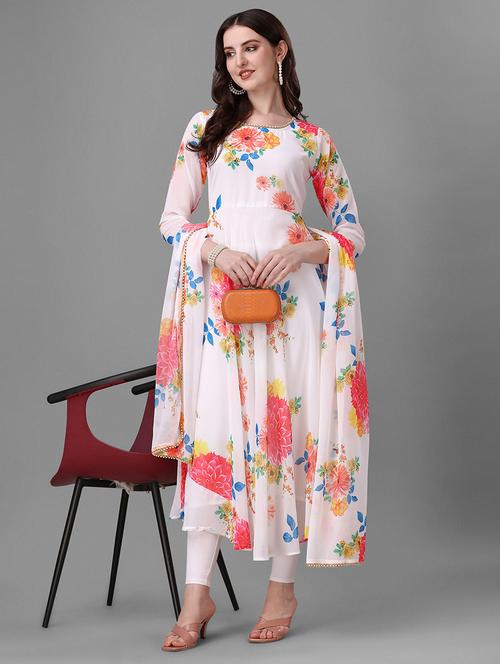 women floral printed long sleeve kurta dupatta set - 21976718 - Very Small Image - 1