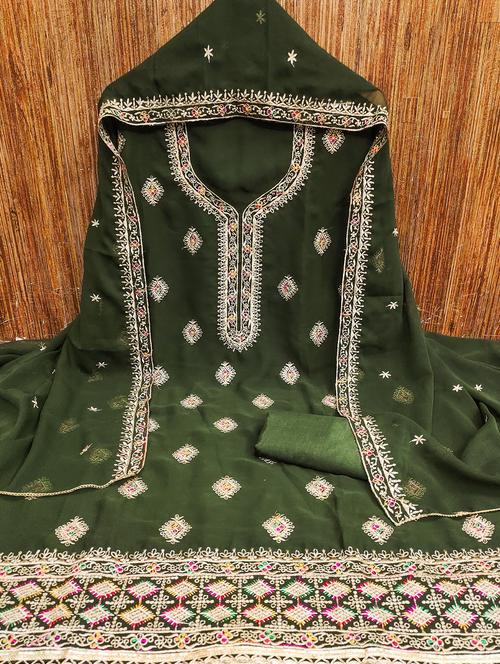 women solid with work embroidered unstitched suit set - 21976783 - Very Small Image - 1