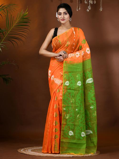 women self design jamdani saree - 21977482 - Very Small Image - 1