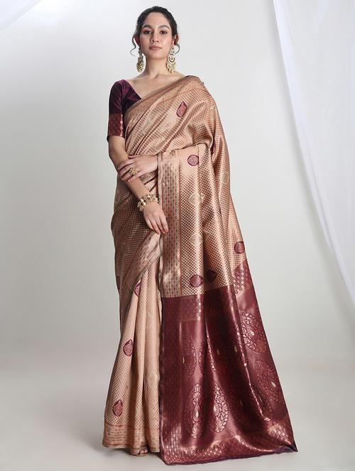 women self design banarasi saree with blouse - 21978346 - Very Small Image - 1