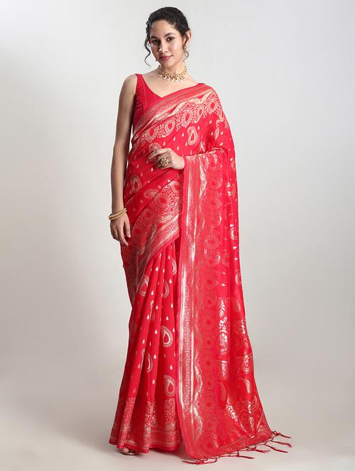 women self design banarasi saree with blouse - 21978437 - Very Small Image - 1