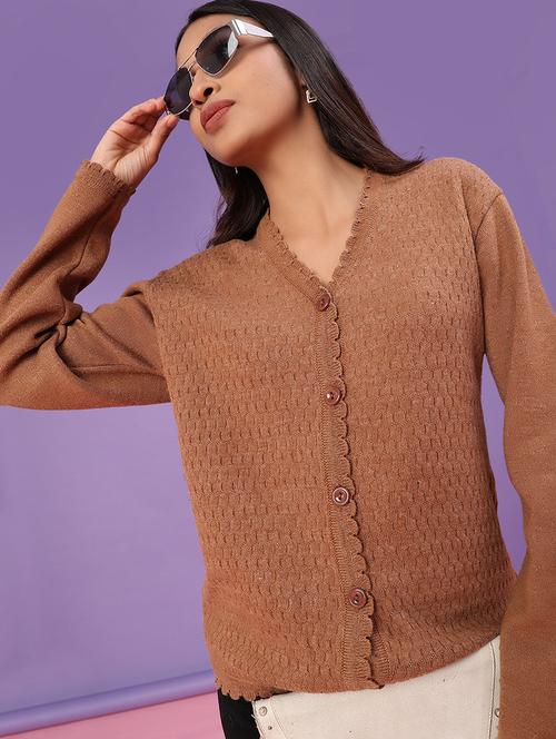 women self design long sleeve cardigan - 21978908 - Very Small Image - 1