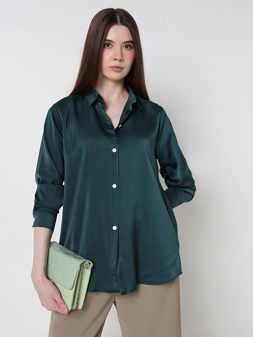 women solid long sleeve relaxed fit shirt - 21979922 - Very Small Image - 1