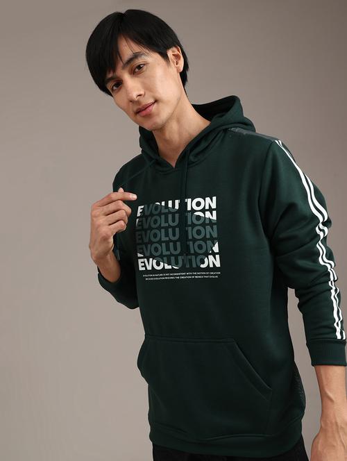 men printed long sleeve hooded sweatshirt - 21980510 - Very Small Image - 1