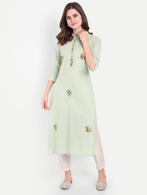 women embroidered three quarter sleeve kurta - 21981042 - Very Small Image - 1