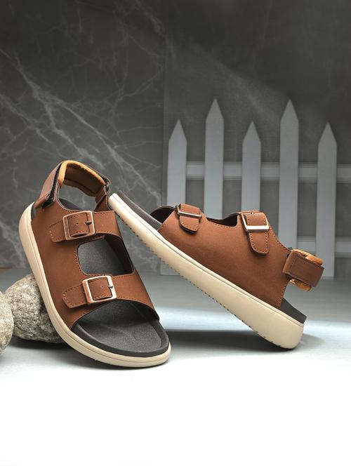 tan comfortable casual slip-on sandal for men - 21981673 - Very Small Image - 1