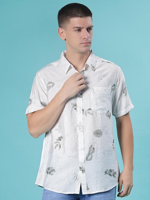 men printed short sleeve regular fit casual shirt - 21988490 - Very Small Image - 1