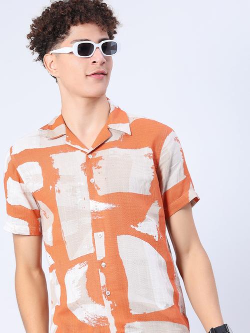 Men Printed Short Sleeve Regular Fit Casual Shirt - 21988597 - Very Small Image - 1