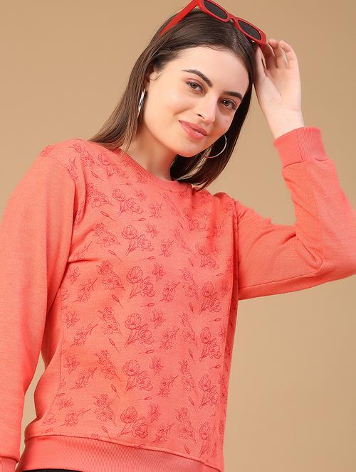 women floral long sleeve waist length pullover - 21991987 - Very Small Image - 1