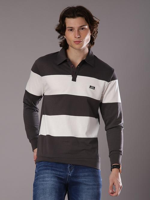 men color block long sleeve slim fit t-shirt  - 21997631 - Very Small Image - 1