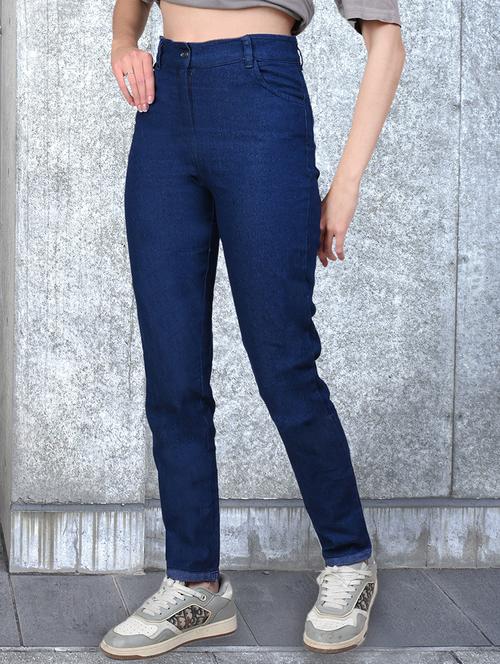 women solid high rise slim fit jean - 21997921 - Very Small Image - 1
