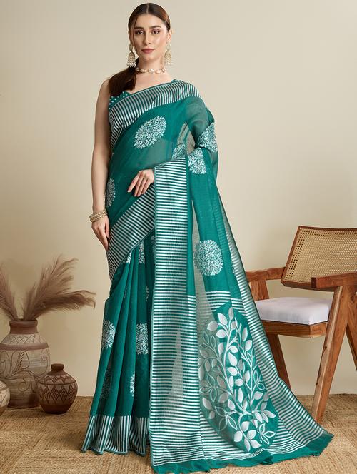 women self design bordered saree with blouse - 21998798 - Very Small Image - 1