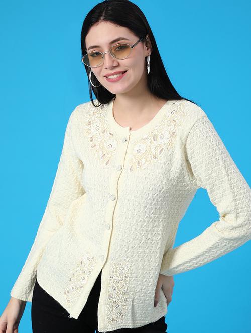 women self design long sleeve cardigan - 21999166 - Very Small Image - 1