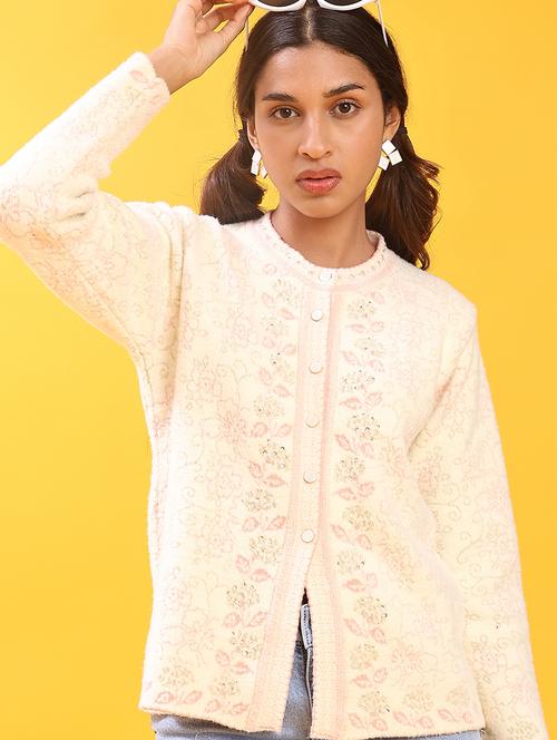 women self design long sleeve cardigan - 21999858 - Very Small Image - 1