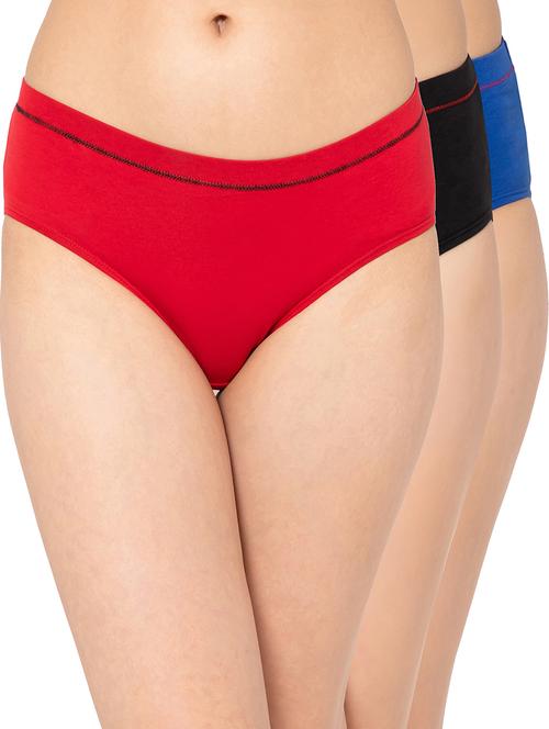 Women Pack Of 3 Solid Hipster Panty - 22003085 - Very Small Image - 1