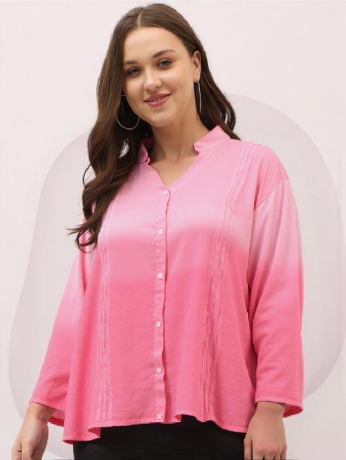 women plus size ombre print long sleeve shirt - 22004467 - Very Small Image - 1