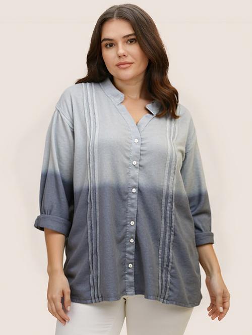 women plus size ombre print long sleeve shirt - 22004472 - Very Small Image - 1