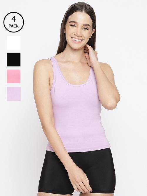 women pack of 4 solid camisole - 22007854 - Very Small Image - 1