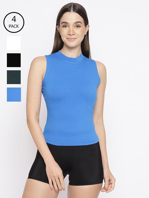 women pack of 4 solid camisole - 22007862 - Very Small Image - 1