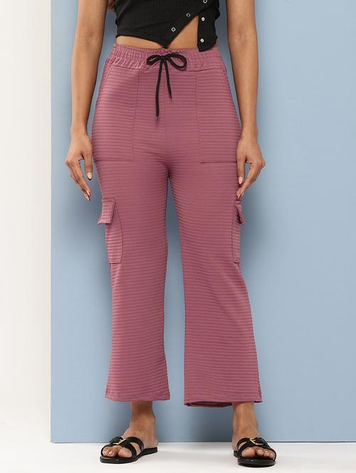 women solid mid rise relaxed fit cargo - 22012670 - Very Small Image - 1