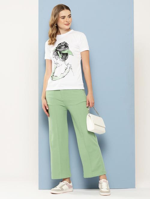 women white printed short sleeve regular top - 22012836 - Very Small Image - 1