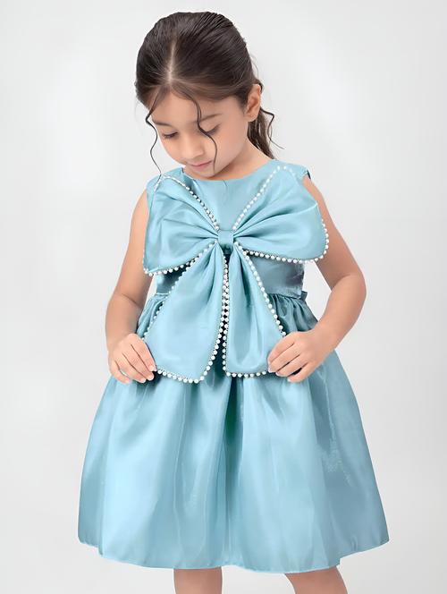 girls embellished bow detailed sleeveless frock - 22012871 - Very Small Image - 1