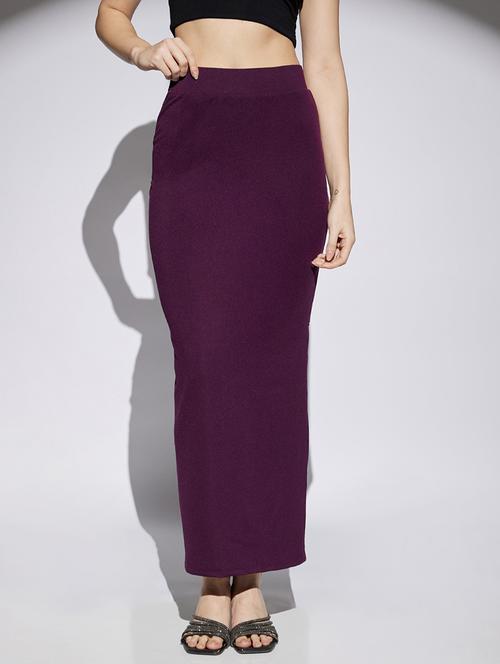 women solid high rise bodycon skirt - 22013369 - Very Small Image - 1