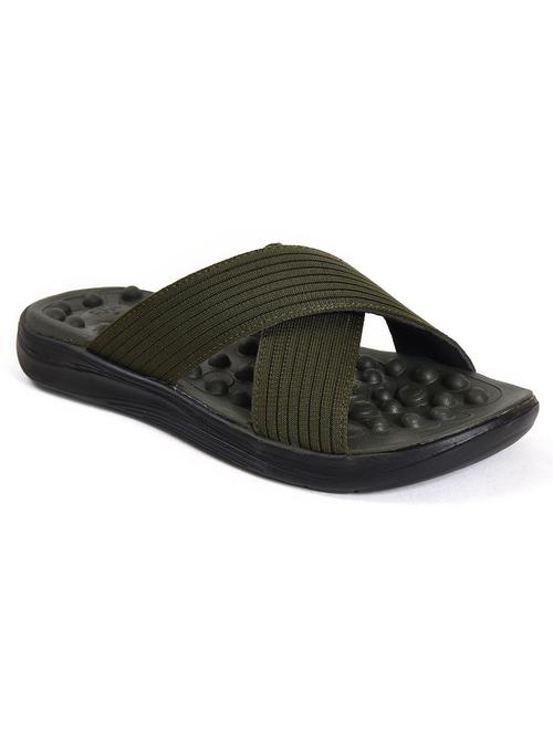 men olive slip on slider - 22016320 - Very Small Image - 1