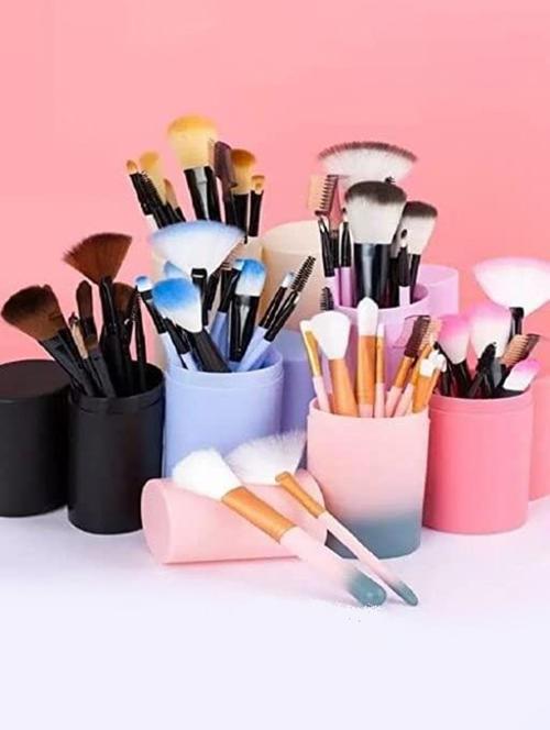 pack of 10 professional makeup brushes with container(color may vary) - 22016579 - Very Small Image - 1