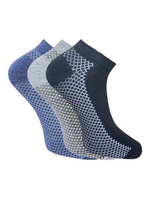 pack of 3 printed ankle length socks - 22019759 - Very Small Image - 1