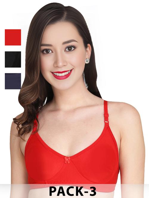 women pack of 3 solid non wired t-shirt bra - 22025291 - Very Small Image - 1