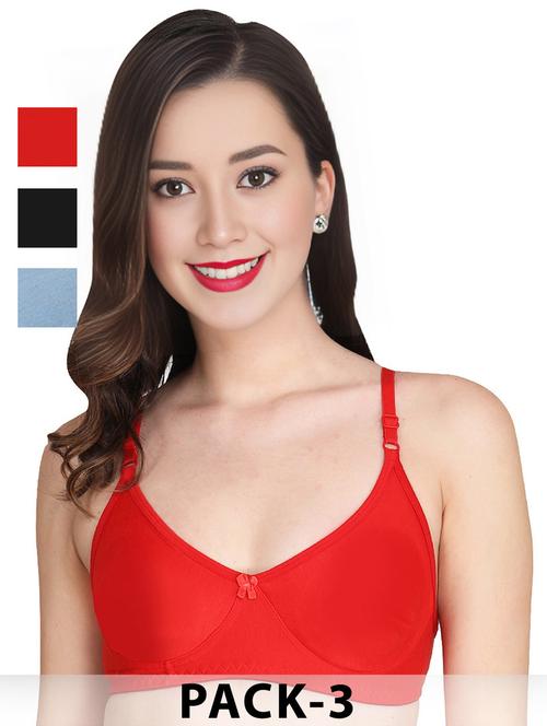 women pack of 3 solid non wired t-shirt bra - 22025294 - Very Small Image - 1