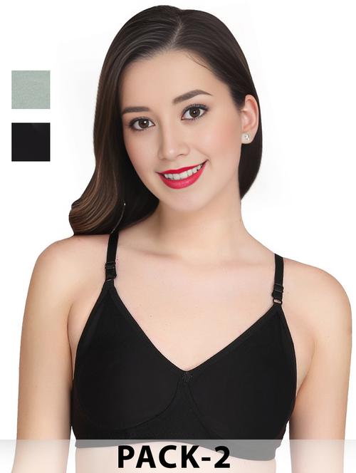 black cotton combos bra - 22025413 - Very Small Image - 1